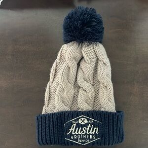 Austin Brothers Brewery Winter hat, navy and tan, Michigan, up north